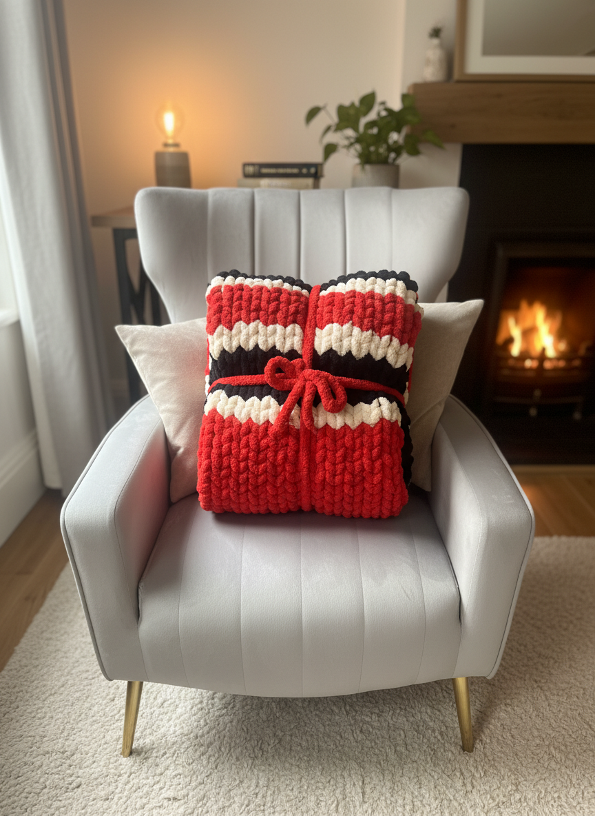 Handmade chunky knit blanket