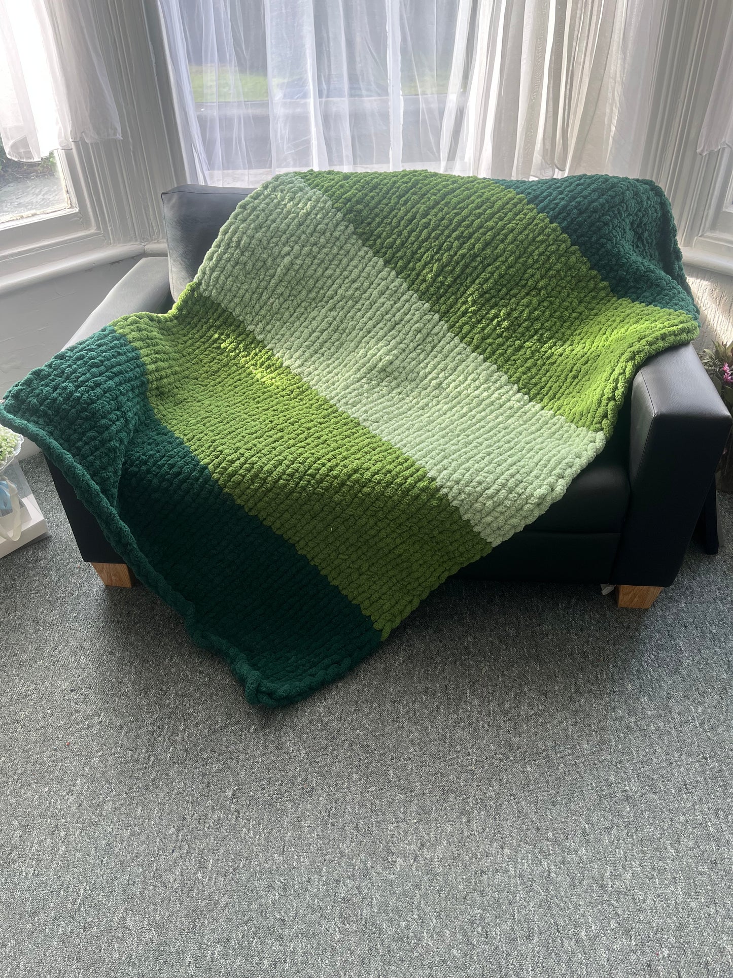 Handmade chunky knit blanket
