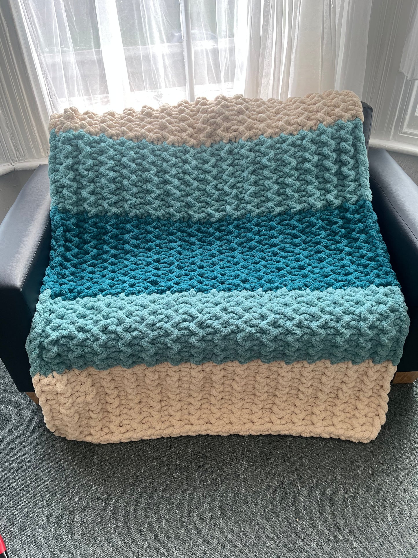 Handmade chunky knit blanket