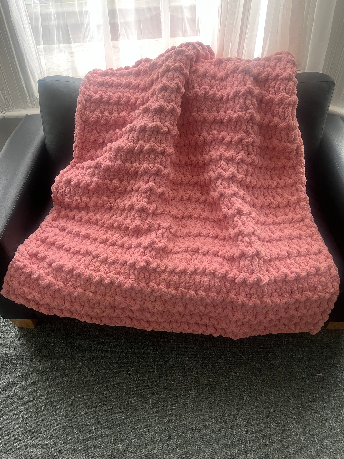 Handmade chunky knit blanket