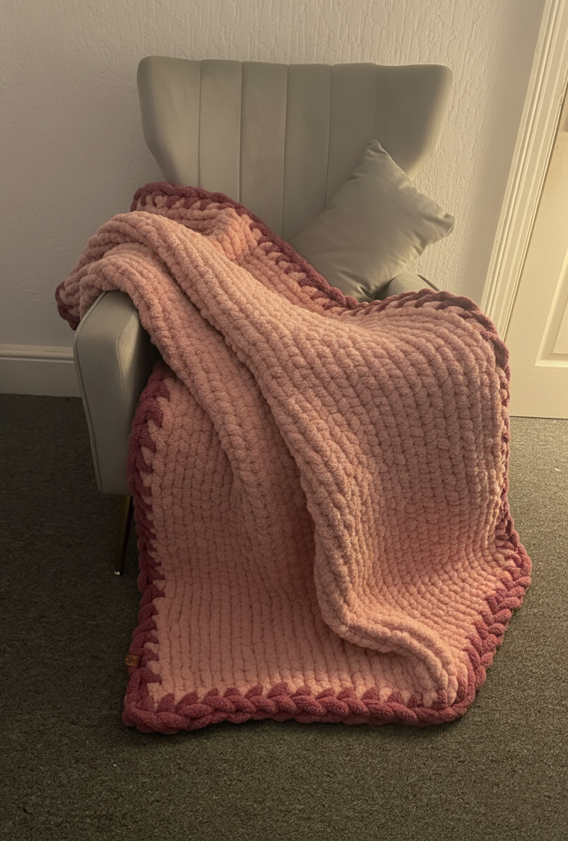 Handmade chunky knit blanket