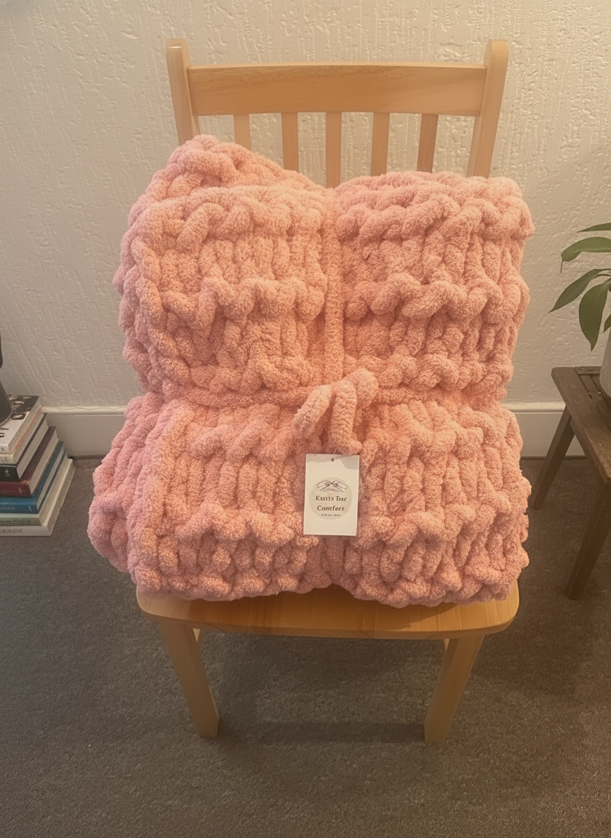 Handmade chunky knit blanket