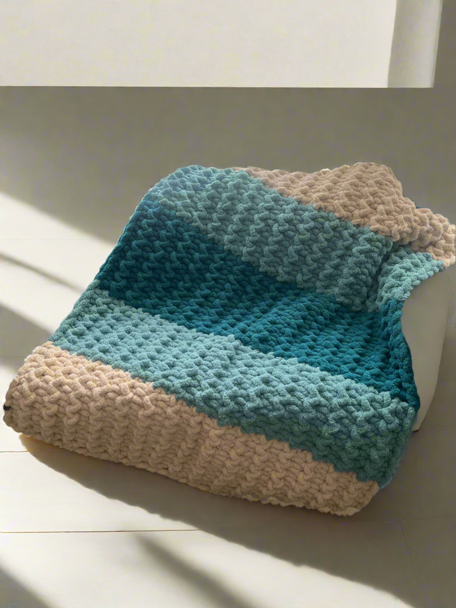 Handmade chunky knit blanket
