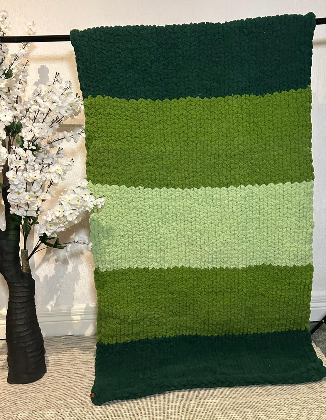 Handmade chunky knit blanket