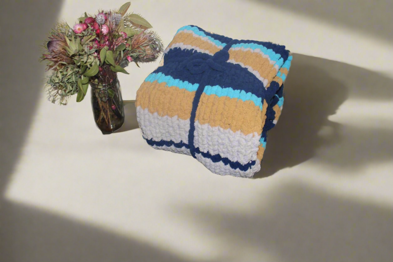 Handmade chunky knit blanket