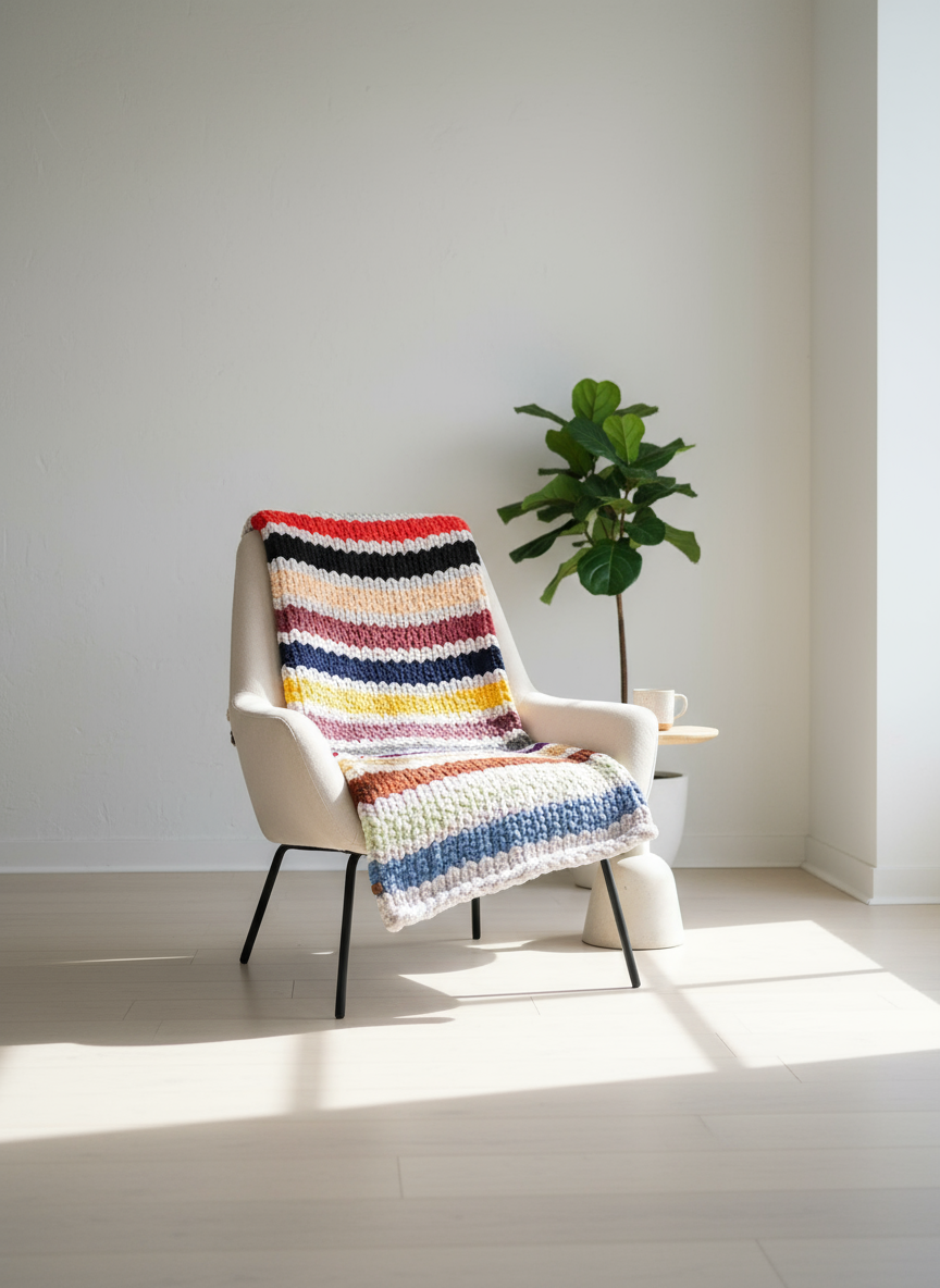 Handmade chunky knit blanket