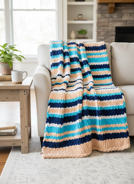 Handmade chunky knit blanket