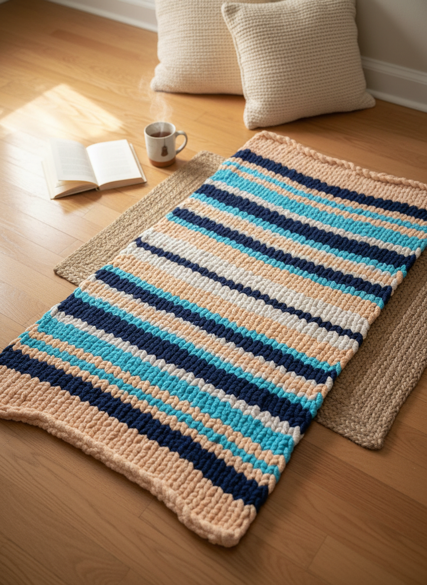 Handmade chunky knit blanket