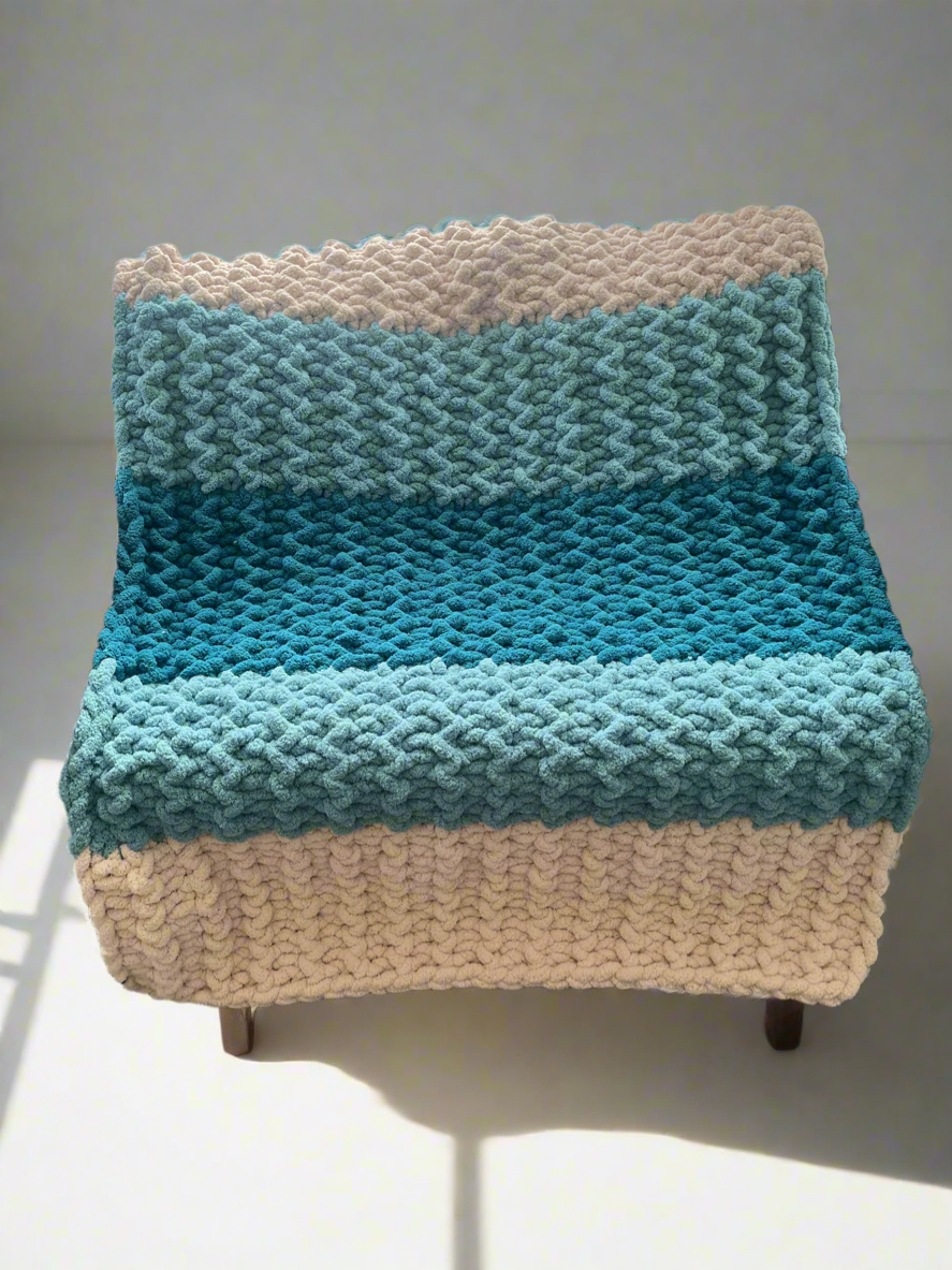 Handmade chunky knit blanket