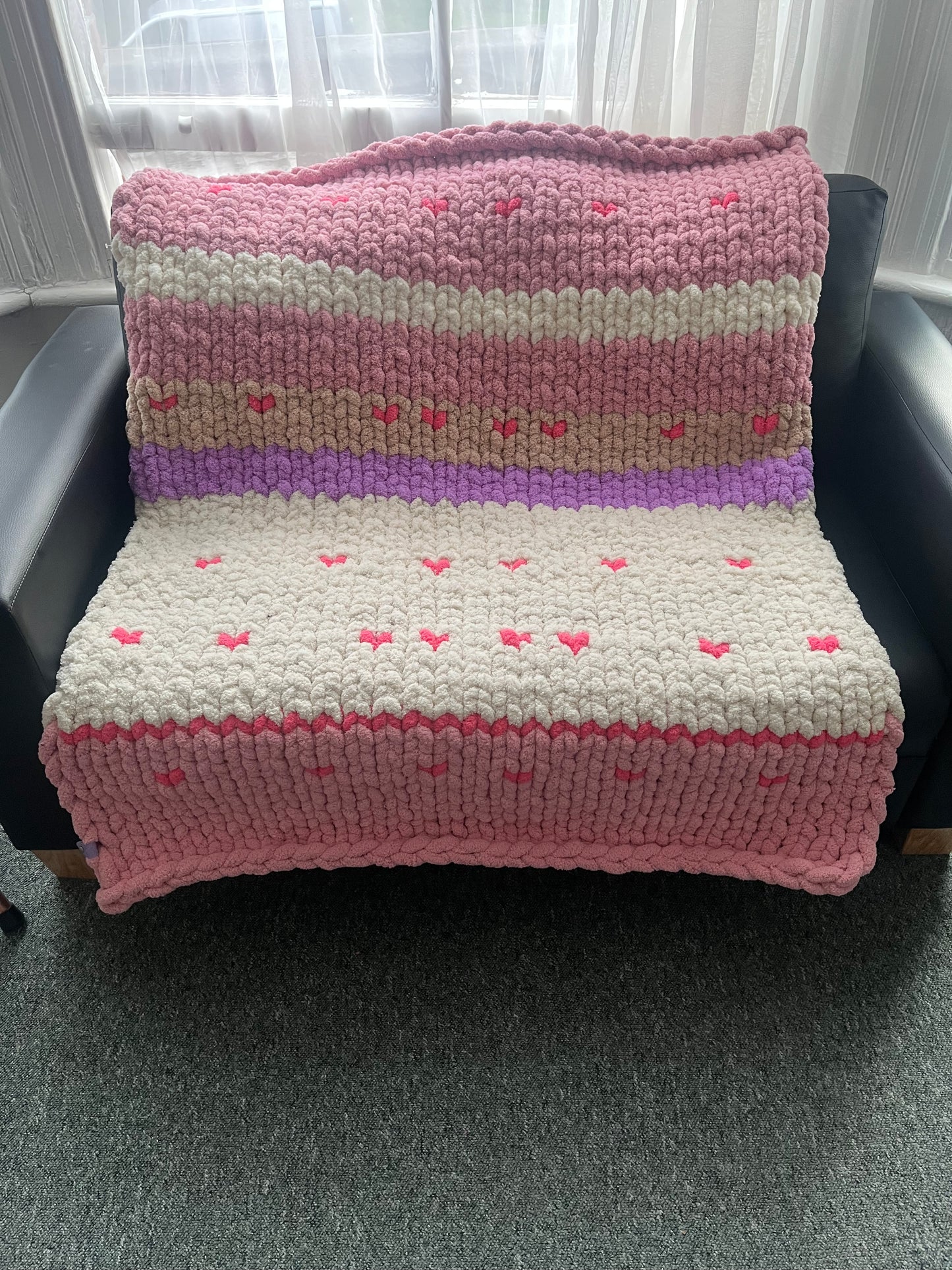 Handmade chunky knit children’s blanket