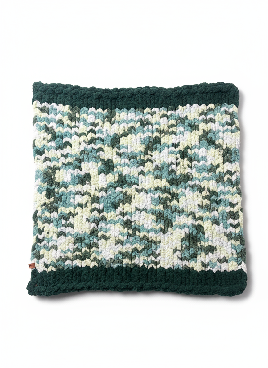 Handmade chunky knit toddler blanket 90x90cm