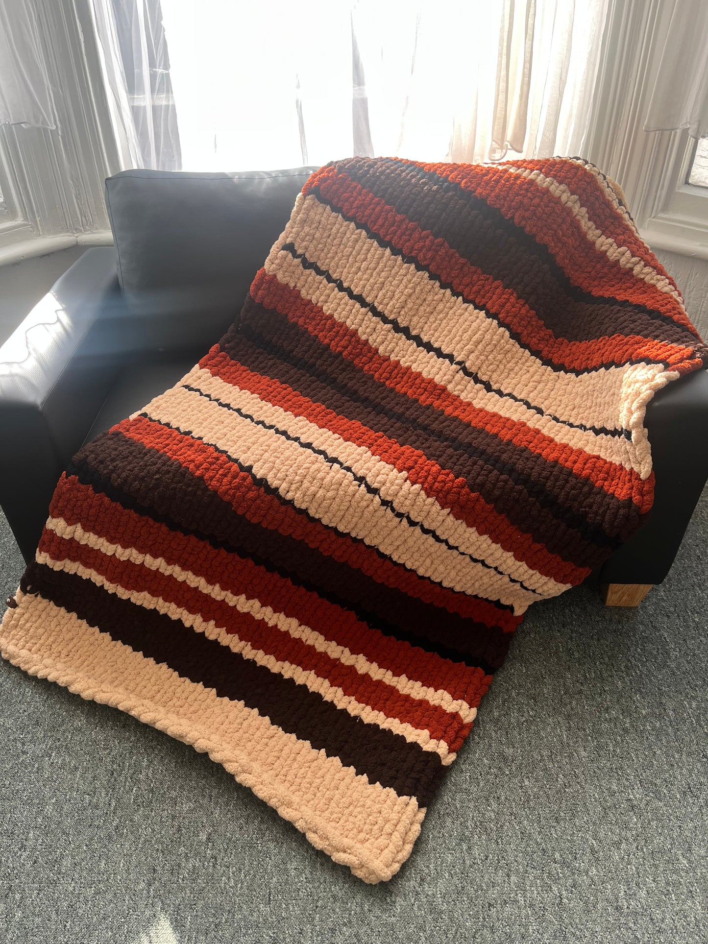 Handmade chunky knit blanket
