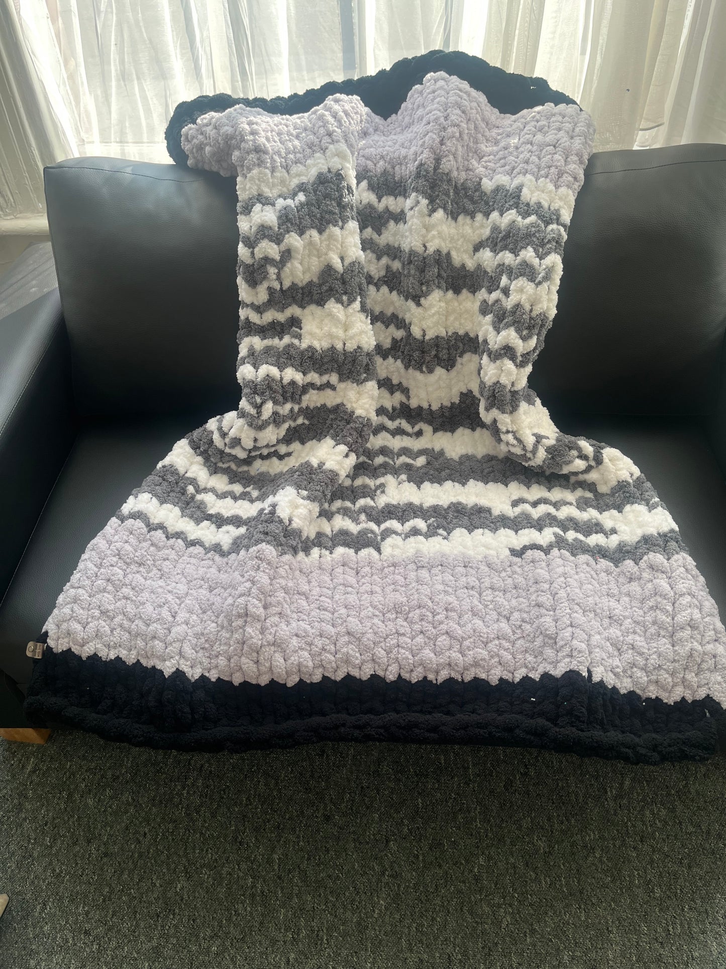 Handmade chunky knit children’s blanket