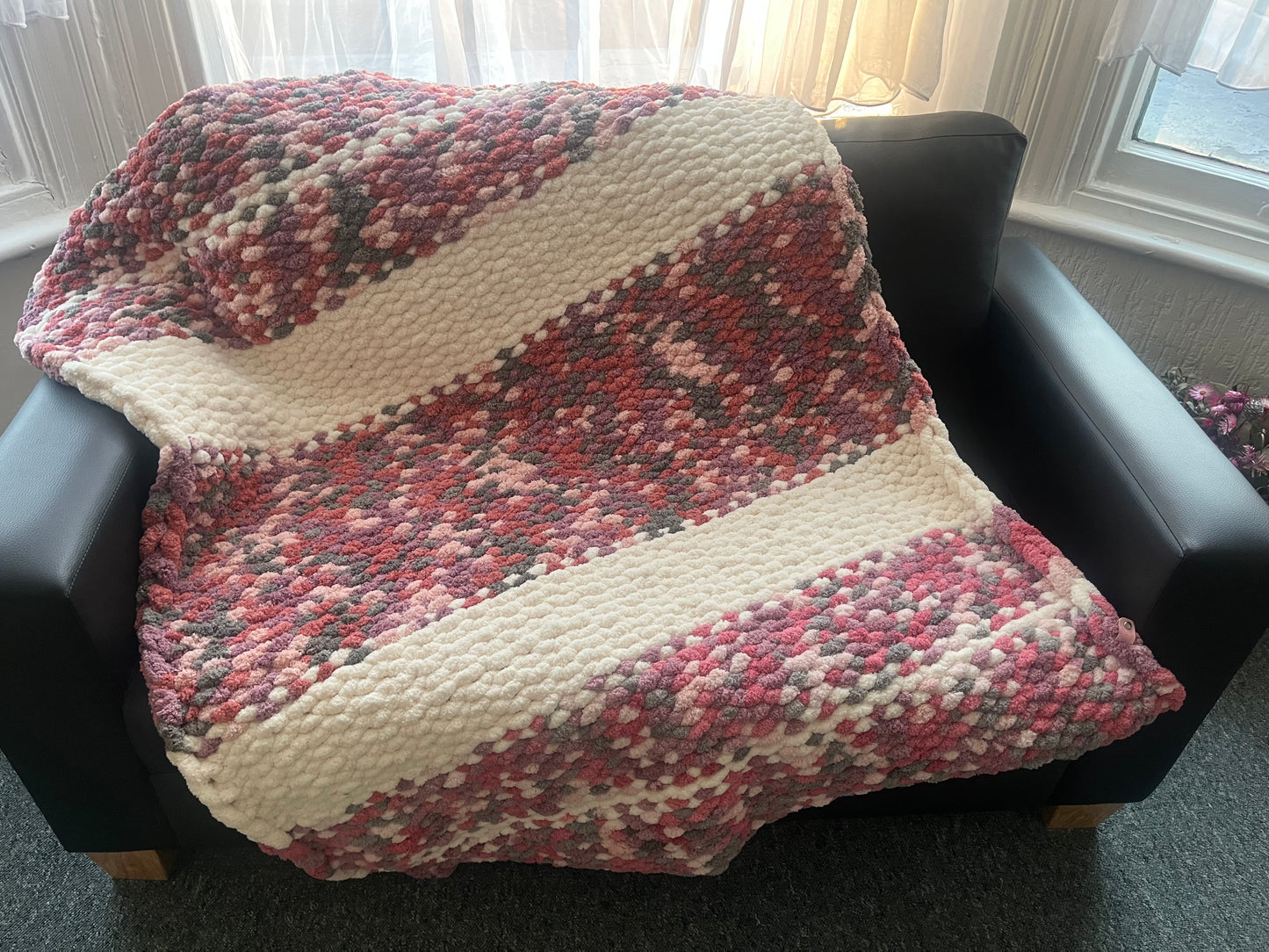 Handmade chunky knit blanket