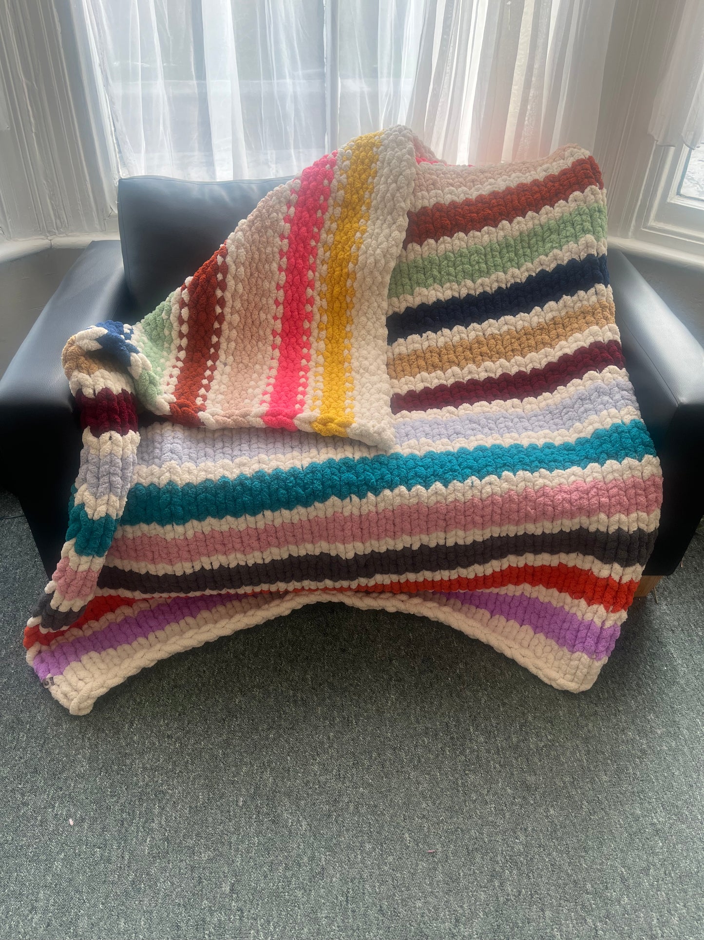 Handmade chunky knit blanket