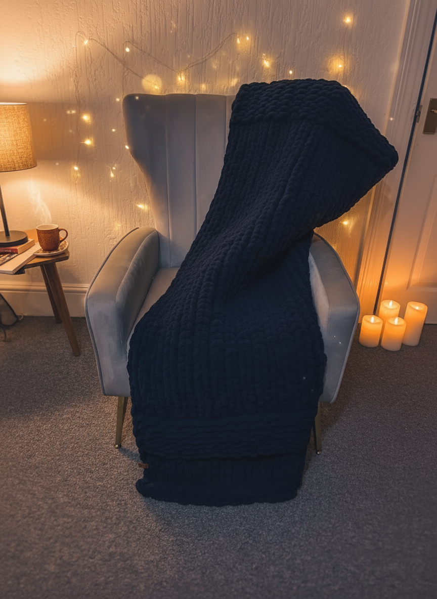 Handmade chunky knit blanket