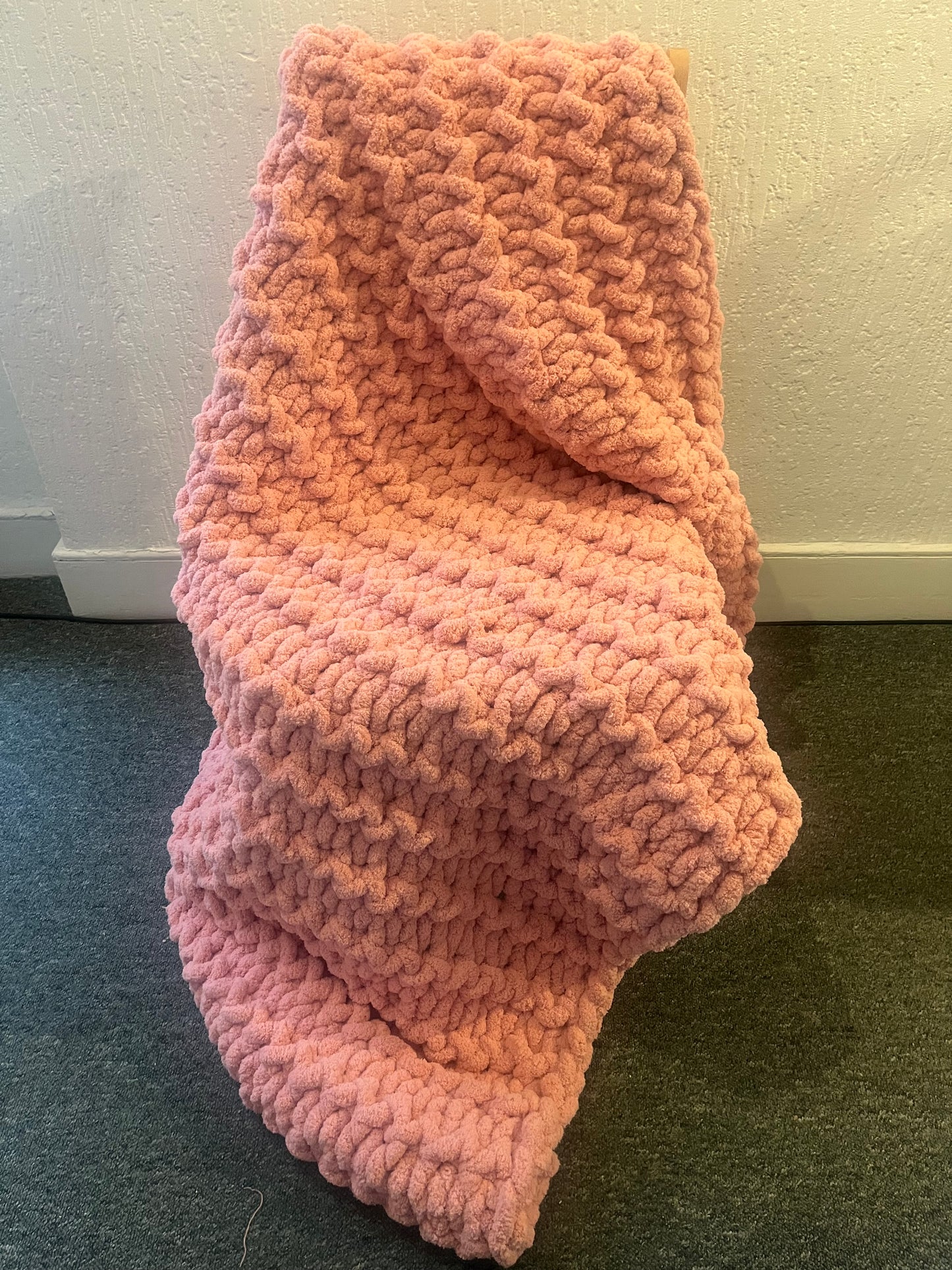 Handmade chunky knit blanket