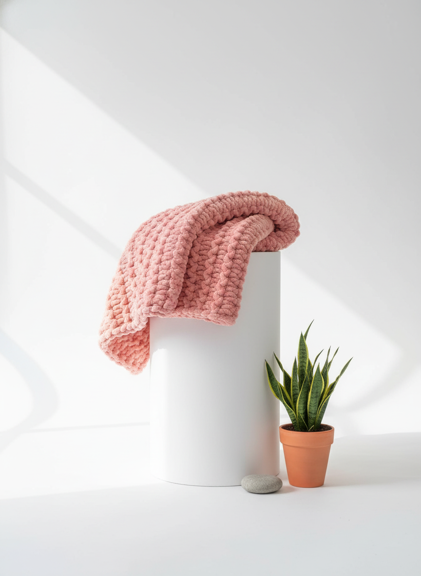 Handmade chunky knit blanket