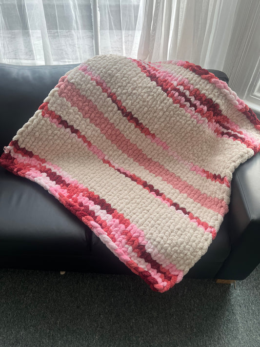 Handmade chunky knit toddler blanket