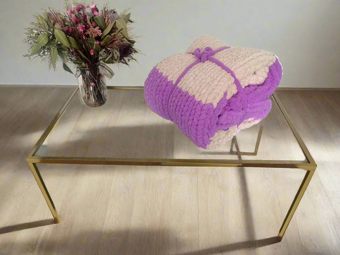 Handmade chunky knit blanket