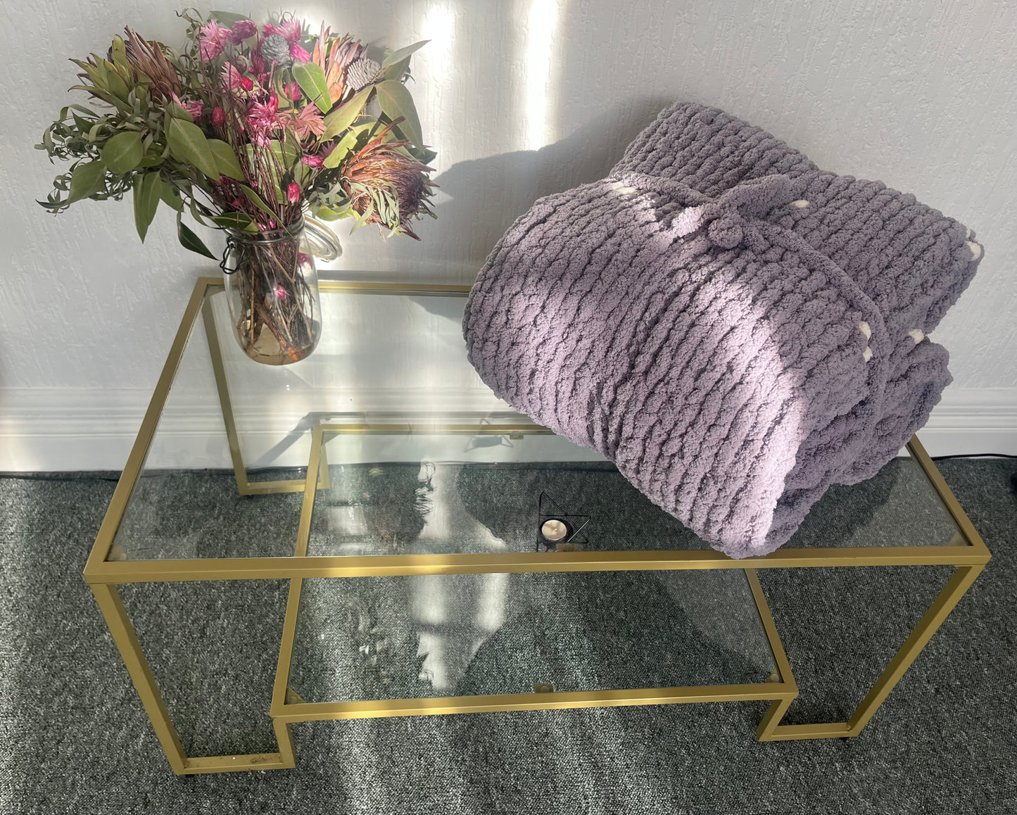 Handmade chunky knit blanket