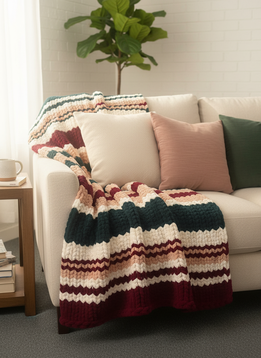 Handmade chunky knit blanket