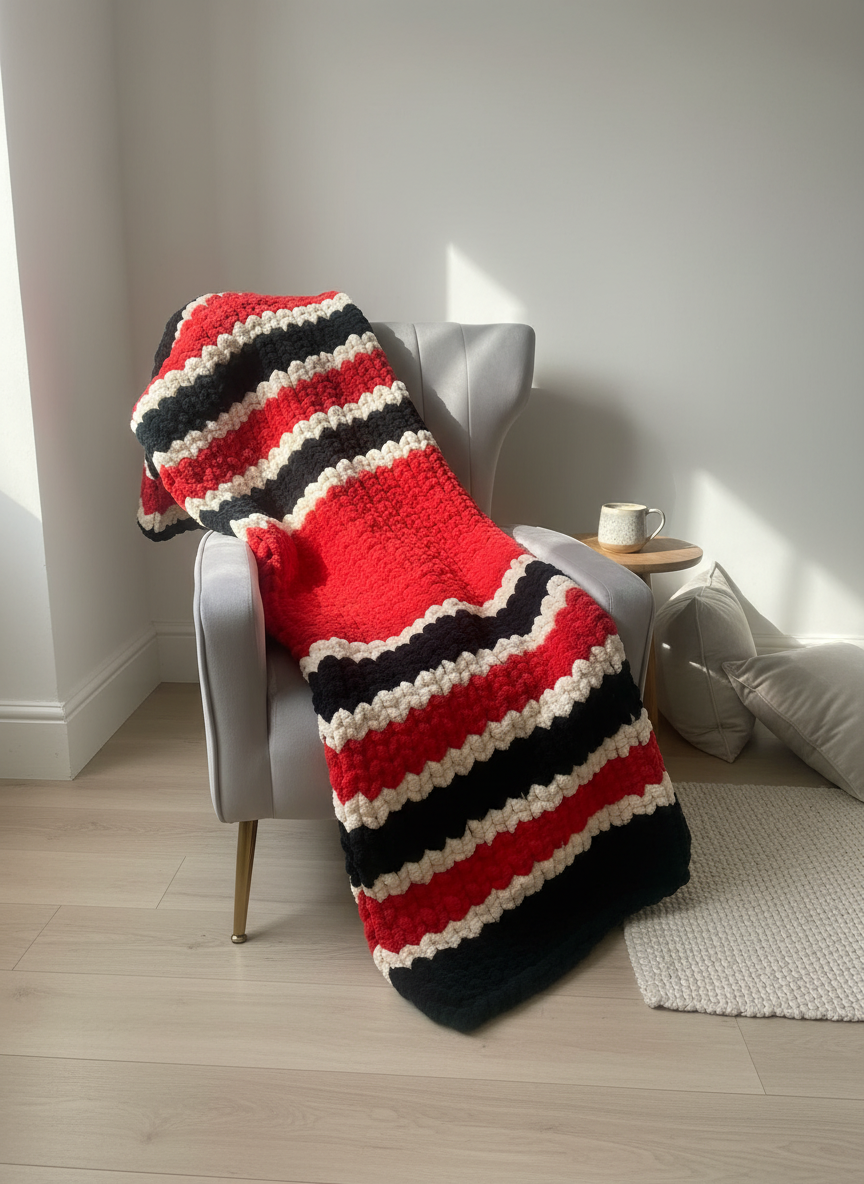 Handmade chunky knit blanket