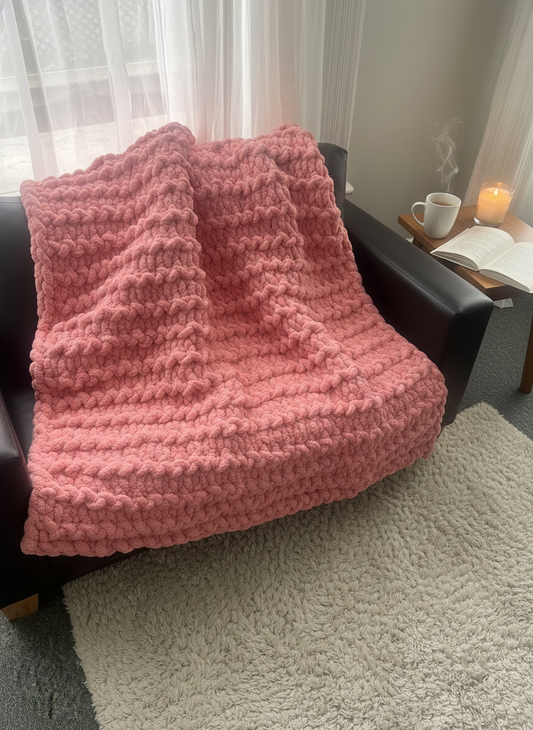 Handmade chunky knit blanket