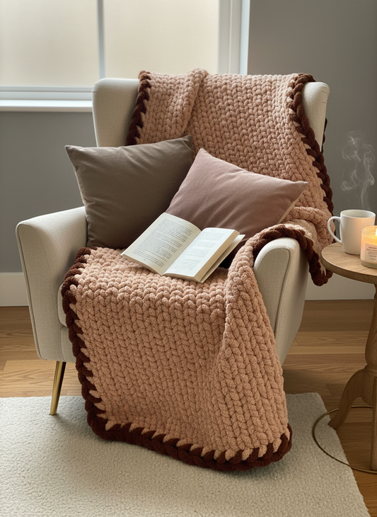 Handmade chunky knit blanket