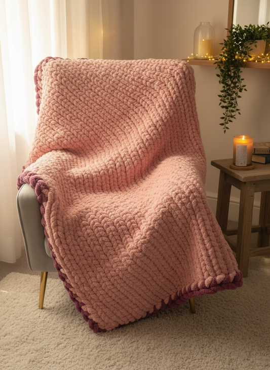 Handmade chunky knit blanket