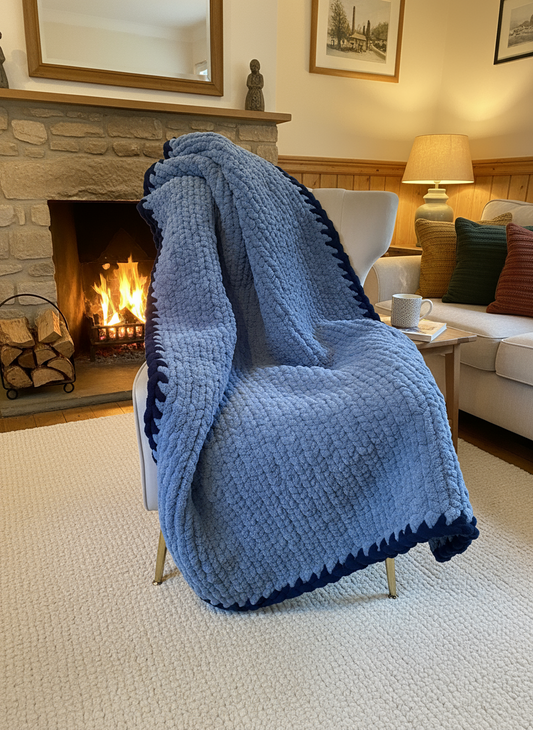 Handmade chunky knit blanket
