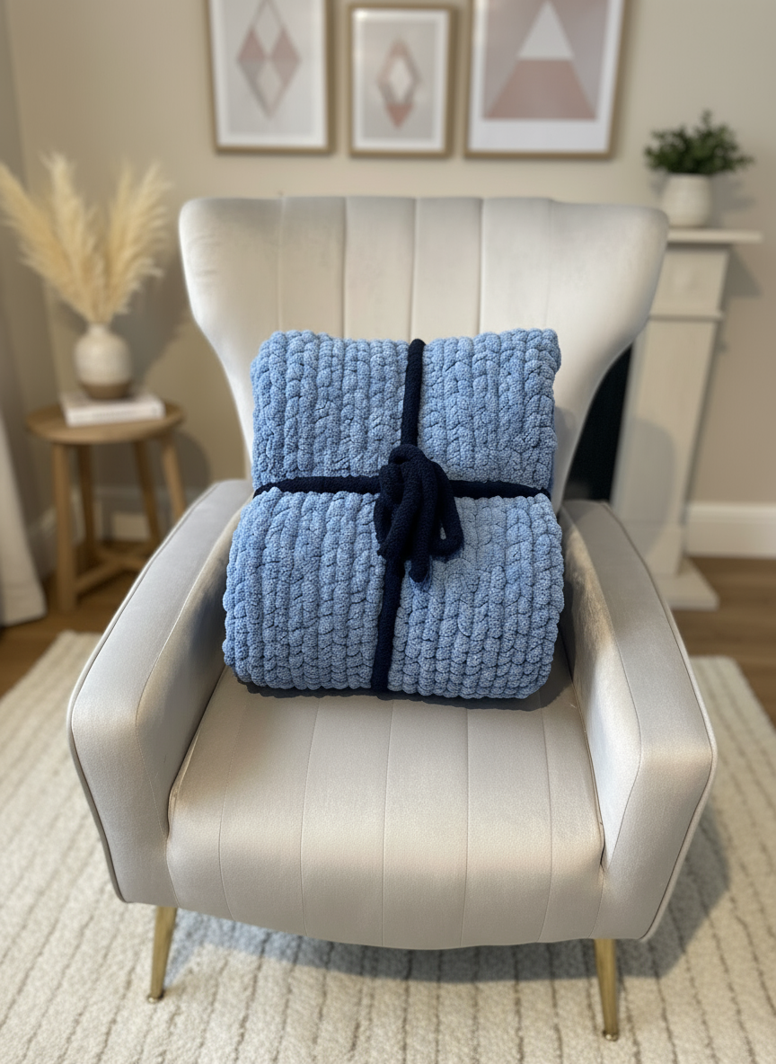 Handmade chunky knit blanket